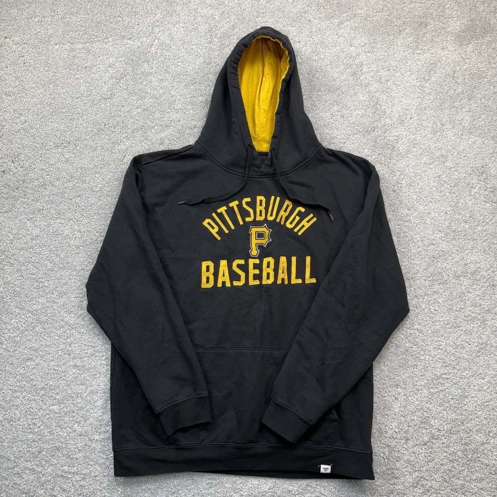 Fanatics MLB Pittsburgh Pirates Black Gold Applique Pullover Hoodie Mens XL